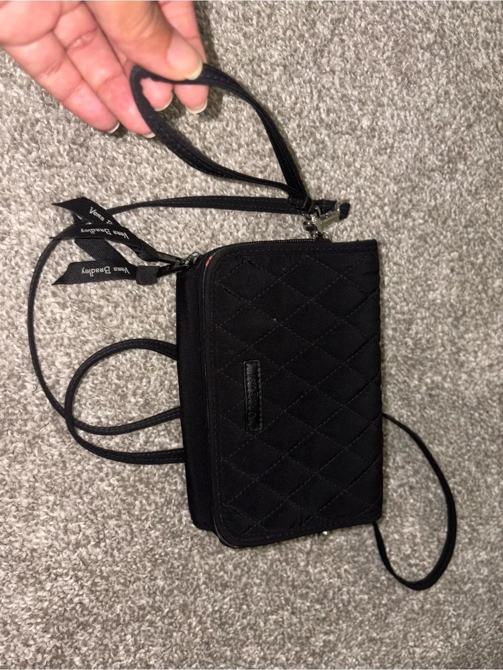 Black Quilted Small Crossbody Bag